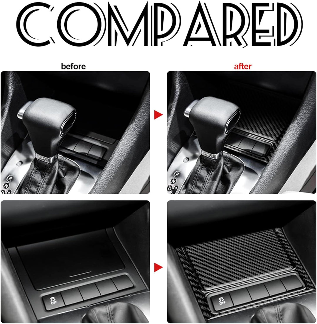 KUNGKIC Kohlefaser Aufbewahrungsbox Panel Auto-Aschenbecher Rahmen Abdeckung für Volkswagen VW Golf