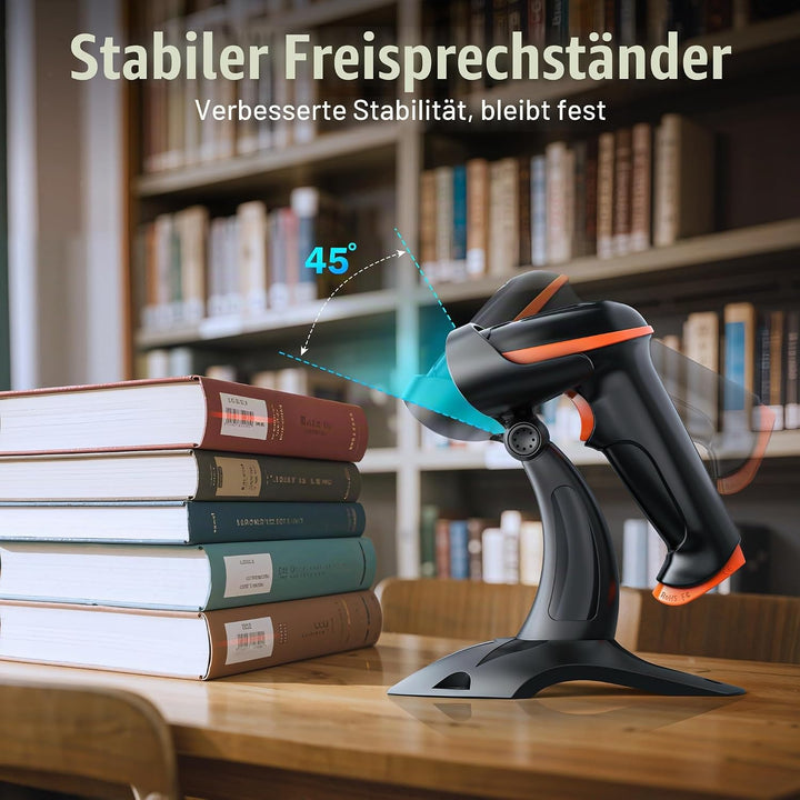 Tera Barcode Scanner 1D 2D QR Wireless Kabellos 2,4 GHz + Wired USB 2,0 Kabelgebunden Handscanner Ba