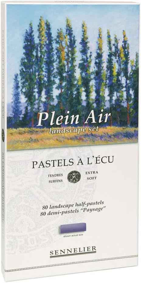 Savoir-Faire Sennelier Soft Pastellkreide, halbes Stick-Set, 80 Stück Halbe Stäbchen Landschaftsfarb