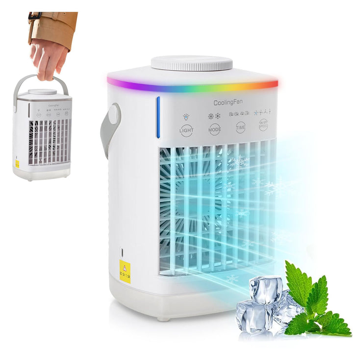 Mini klimaanlage, Mini Luftkühler mit 700ml Tragbare Mobile Klimaanlage, 4 Luftgeschwindigkeiten &amp; 3