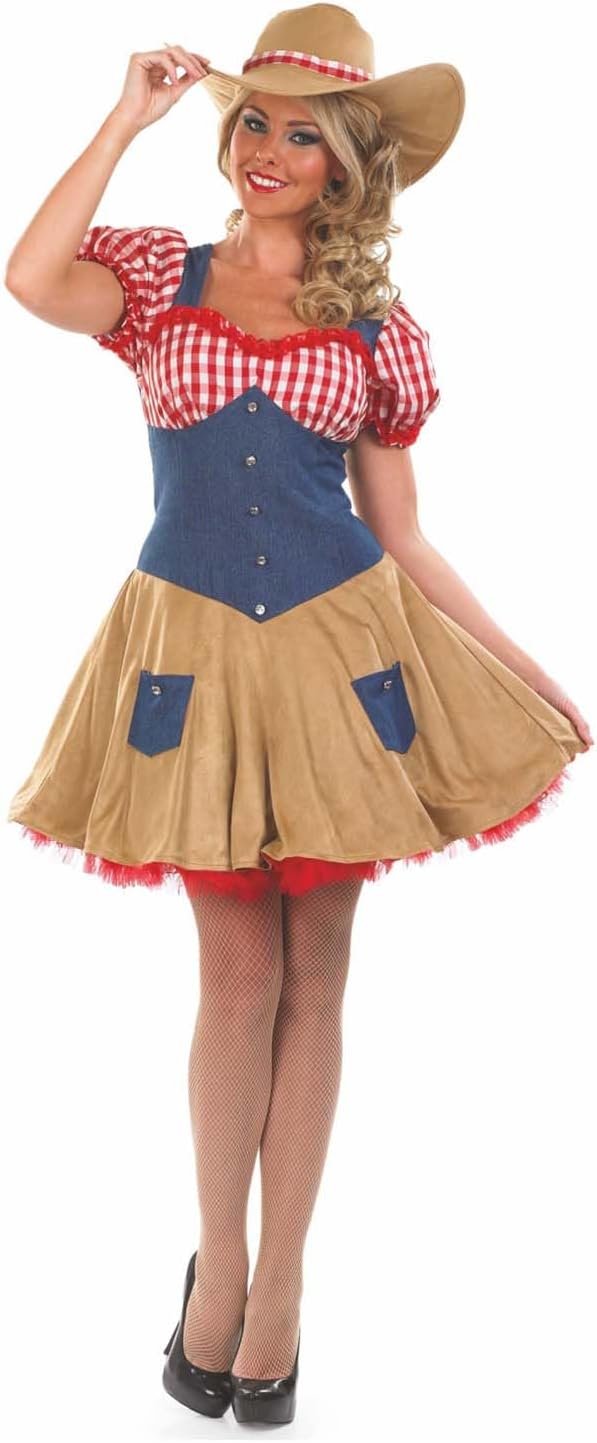 Fun Shack Saloon Girl Kostüm, Cowgirl Kostüm Damen Sexy, Western Damen Kostüm, Faschingskostüme Cowg