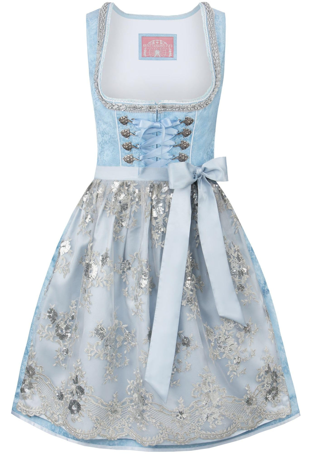 Stockerpoint Damen Dirndl Maya Kleid für besondere Anlässe 34 Hellblau, 34 Hellblau