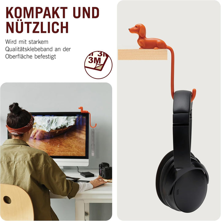 Monkey Business Rusty der Hundeschwanz-Haken für Monitor, Kopfhörerhalter & Organizer, dekorativer K