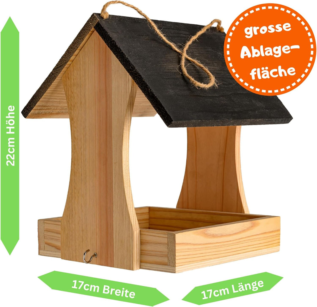 growpile Vogelhaus-Box grosses Vogelhaus mit 5 Nistplätzen und Kleiner Leiter und einem Vogelfutterh