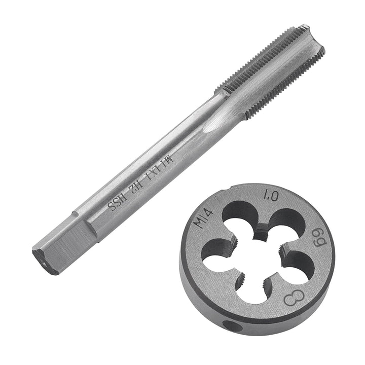 Gewindeschneid M14 x 1mm, HSS Gewindebohrer und Schneideisen Set, Rechtsgewinde Feingewinde Schneide