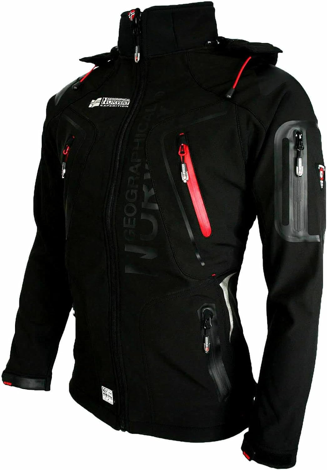 Geographical Norway Tangata Herren Softshell Funktions Outdoor red S Schwarz, S Schwarz