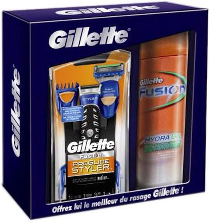 Gillette Geschenkset Rasierer Fusion Proglide Styler 3 in1 und Rasiergel