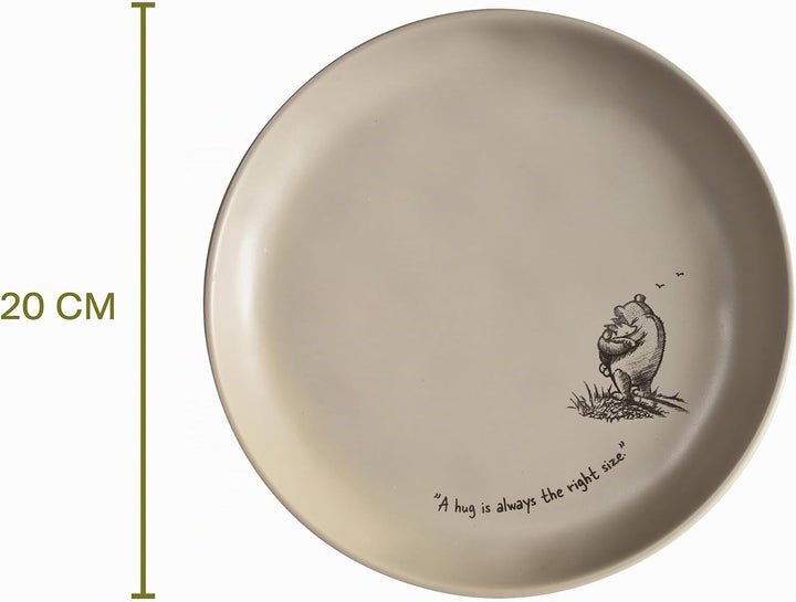Disney Winnie Puuh Kuchenteller 20 cm – Hochwertiges Steingut mit Winnie Pooh, mit originellen Zitat