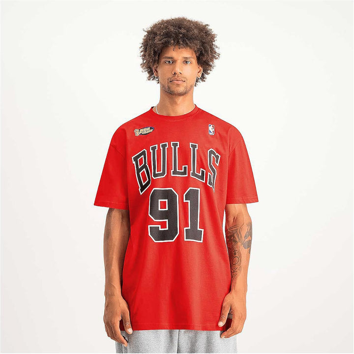 Mitchell &amp; Ness Name &amp; Number T-Shirt (NBA | HWC | NFL) Dennis Rodman - Rot M, Dennis Rodman - Rot M