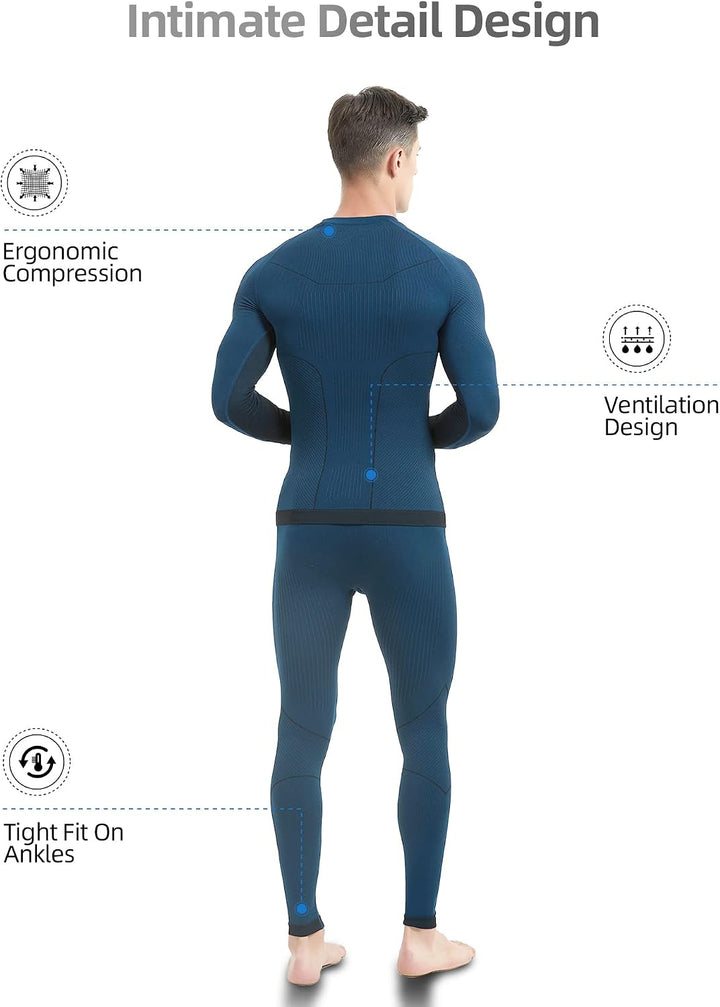 NOOYME Thermounterwäsche Herren Elastisch Funktionsunterwäsche Herren Weich Thermo Unterwäsche Männe