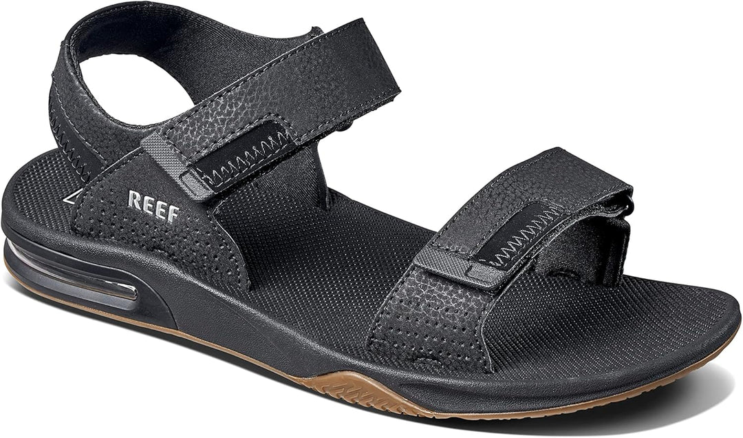 Reef Herren Fanning Flip-Flop 44 EU Black Silver, 44 EU Black Silver