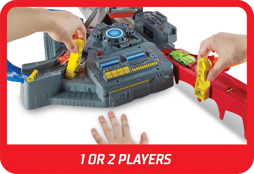 Hot Wheels Autorennbahn Mega Crash Superbahn, mit Looping Tracks und Kurven, inkl. 1 Spielzeugauto u