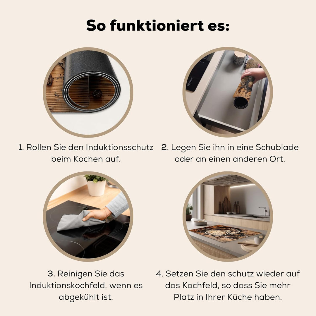 Herdabdeckplatte 81x52 cm Einteilig Küche Herdabdeckung Induktionsfeld Ceranfeld Herdabdeckplatten V