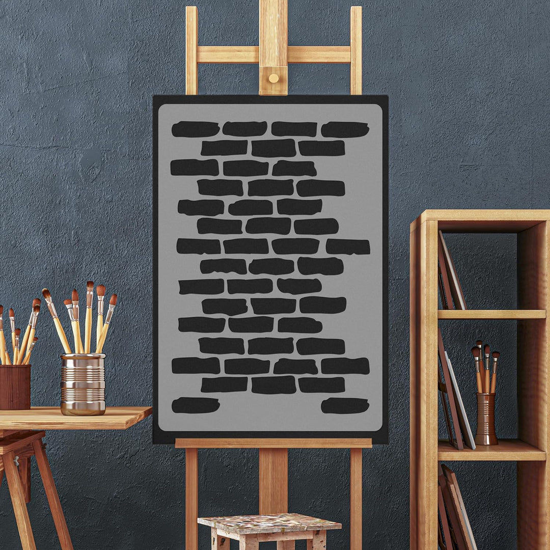 NAKLEO Wiederverwendbare Kunststoff-Schablonen - 59x95cm - Ziegelwand Wand Nachahmung - Grosse Wiede