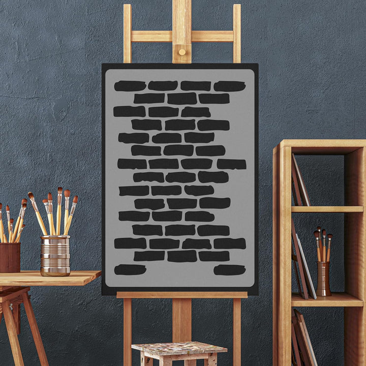 NAKLEO Wiederverwendbare Kunststoff-Schablonen - 59x95cm - Ziegelwand Wand Nachahmung - Grosse Wiede