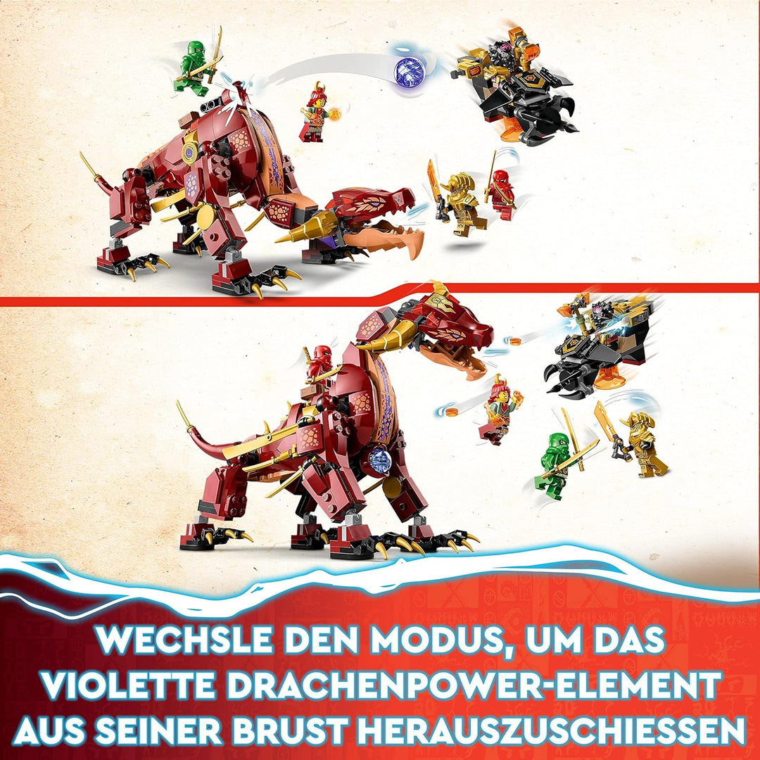LEGO 71793 NINJAGO Wyldfires Lavadrache Fabelwesen verwandlungsfähiges Spielzeug, Drachen-Serie Set
