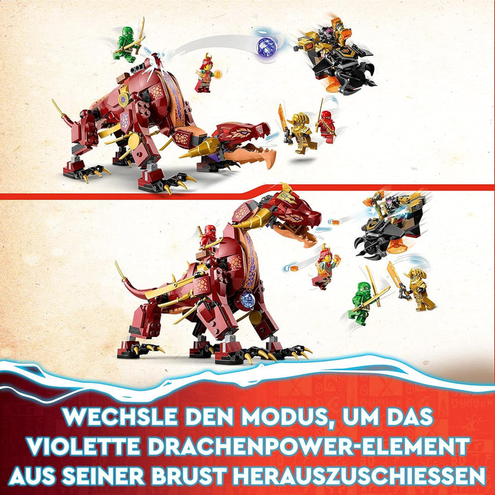 LEGO 71793 NINJAGO Wyldfires Lavadrache Fabelwesen verwandlungsfähiges Spielzeug, Drachen-Serie Set