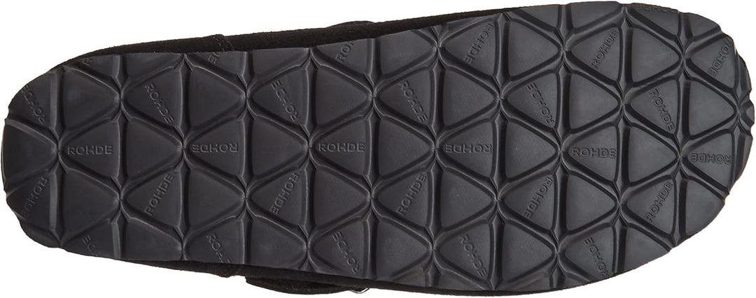 Rohde Herren Hausschuhe Pantoffeln Leder Napoli-H 6908 40 EU Weit Schwarz, 40 EU Weit Schwarz