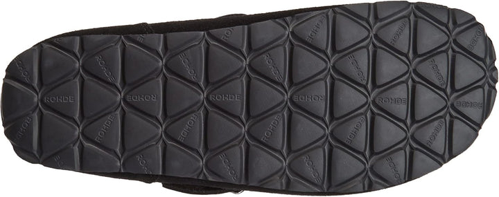 Rohde Herren Hausschuhe Pantoffeln Leder Napoli-H 6908 40 EU Weit Schwarz, 40 EU Weit Schwarz