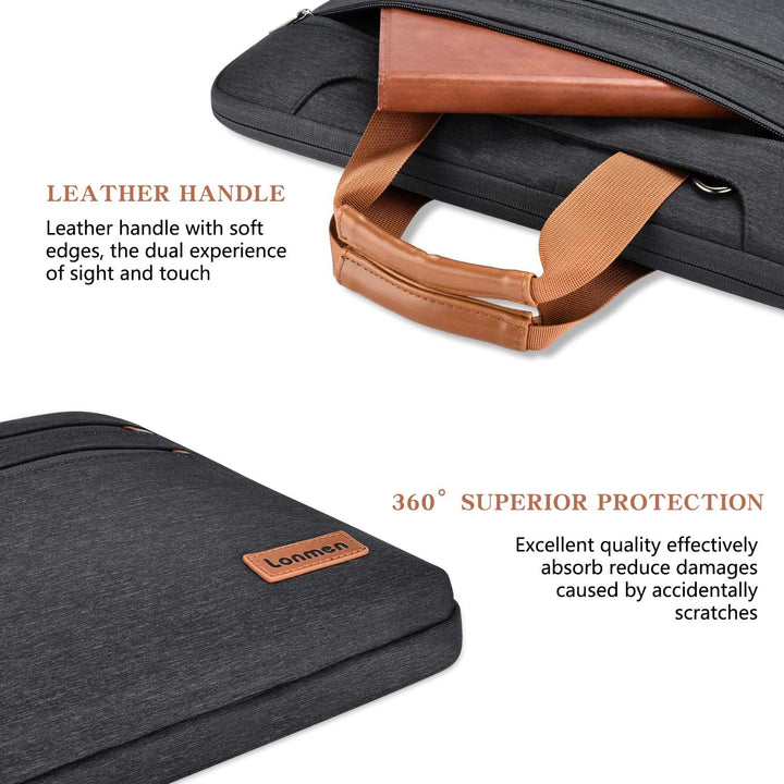 LONMEN 14 Zoll Laptop tasche Wasserdicht Schultertasche Tasche Kompatibel mit 15" MacBook Pro 2019 /