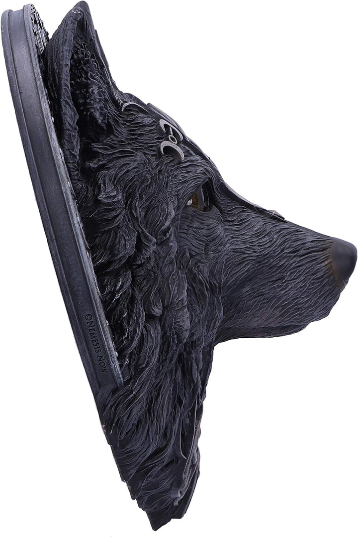 Nemesis Now Wandschild zum Aufhängen, Gothic, magischer Wolf, Mond, Schwarz, Einheitsgrösse