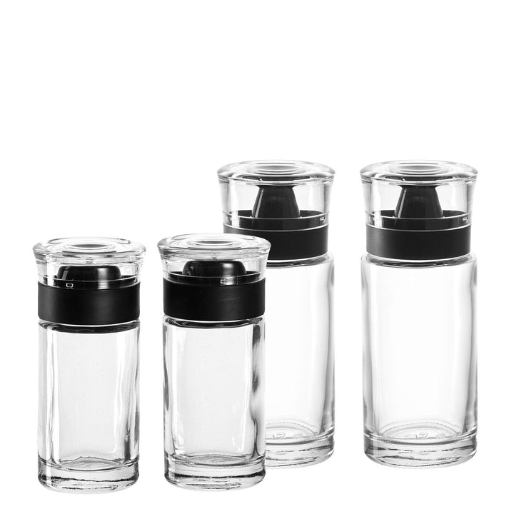 LEONARDO HOME Set 4tlg. Salz- und Pfefferstreuer mit Essig- und Ölflasche Cucina 4er Set Salz Pfeffe