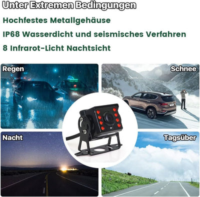 4K RV Rückfahrkamera System, GreenAuto 10,36 Zoll-4-Splits-Touchscreen Smart Blind Spot Radar BSD Al