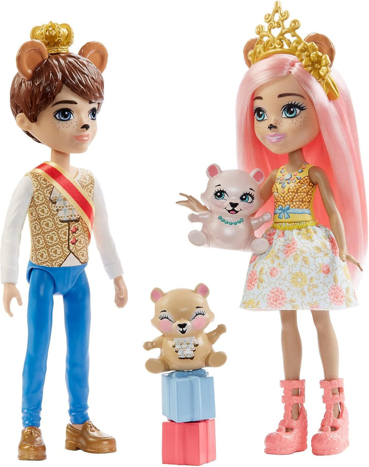 Enchantimals GYJ07 - Bären 2er-Pack, mit Braylee Bear & Bannon Bear Puppen (ca. 15,2 cm) und 2 Tiere