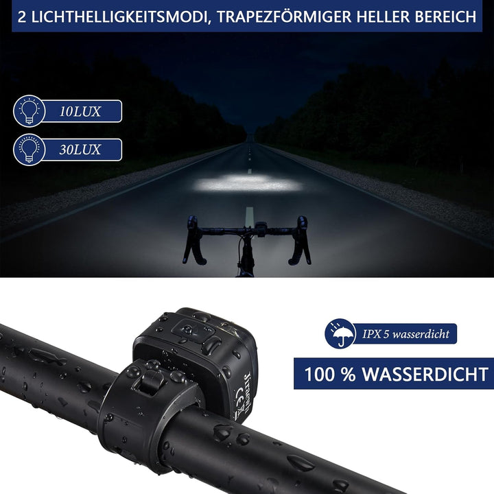 LED Fahrradlichter Set I StVZO zugelassen 600mAh Type-C Aufladbares Fahrrad licht I vorne + hinten R