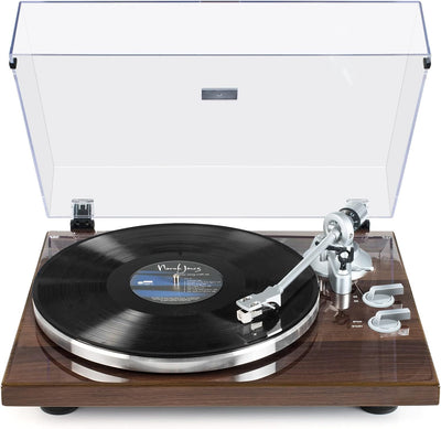 Plattenspieler Bluetooth mit Riemenantrieb Vinyl-Schallplattenspieler 33 oder 45 U/min mit Phono Vor
