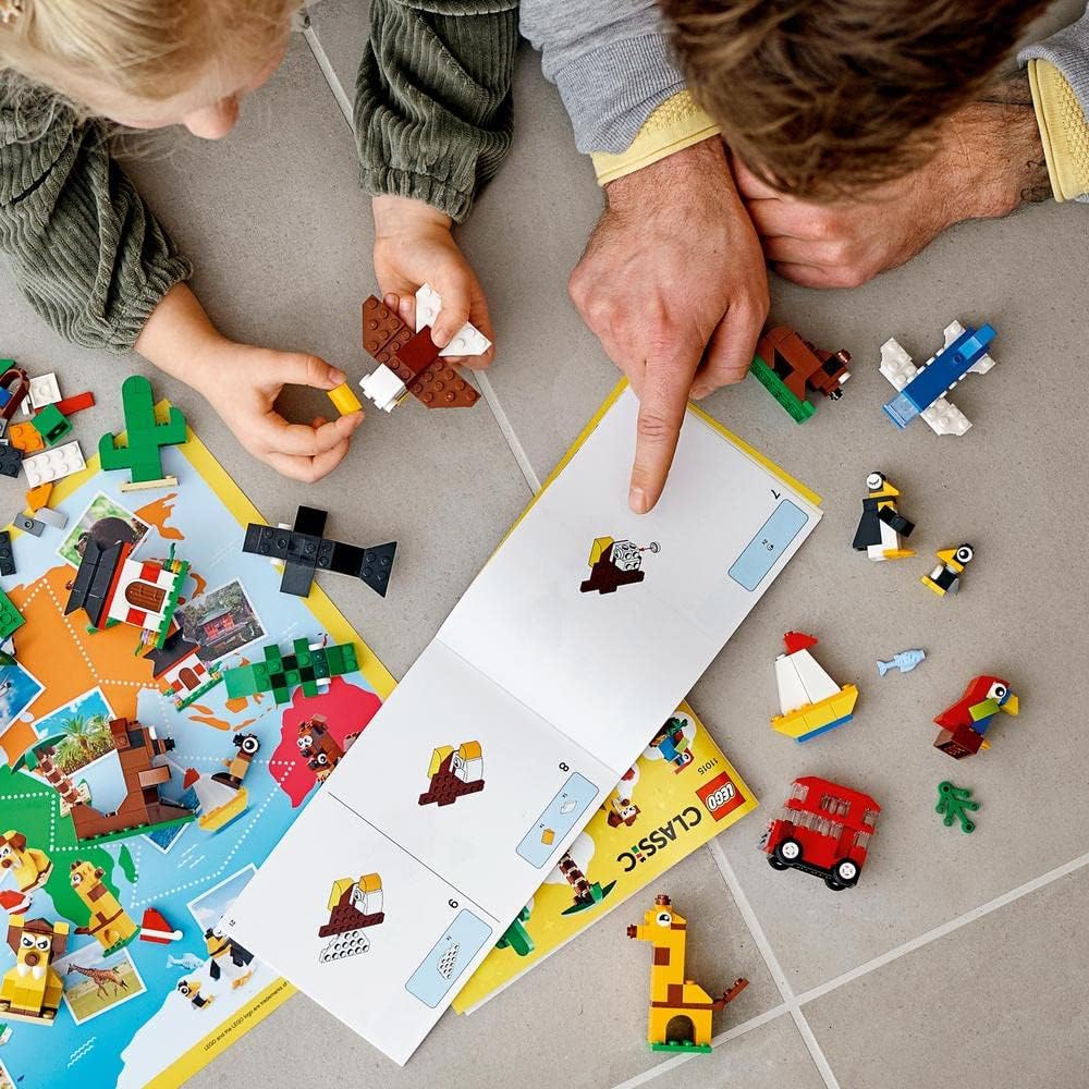 LEGO 11015 Classic Einmal um die Welt Steine, Spielzeug für Kleinkinder ab 4 Jahre mit Bausteinen un