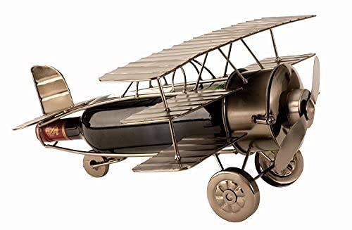 Unbekannt Moderner Wein Flaschenhalter Flaschenständer Flieger aus Metall Höhe 20 cm Länge 38 cm