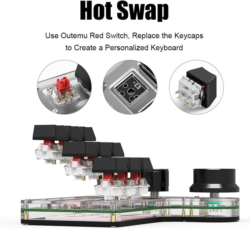 BRIMFORD Benutzerdefinierte Mini-Tastatur - Mechanisch, Hot-Swap-Tasten, RGB programmierbare für Mak
