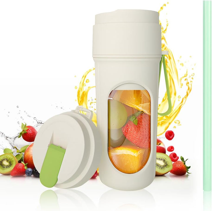 Tragbarer Mixer für Smoothie, 450ml Mixer Smoothie Maker To Go Mini Mixer to Go USB Aufladbarer Mini
