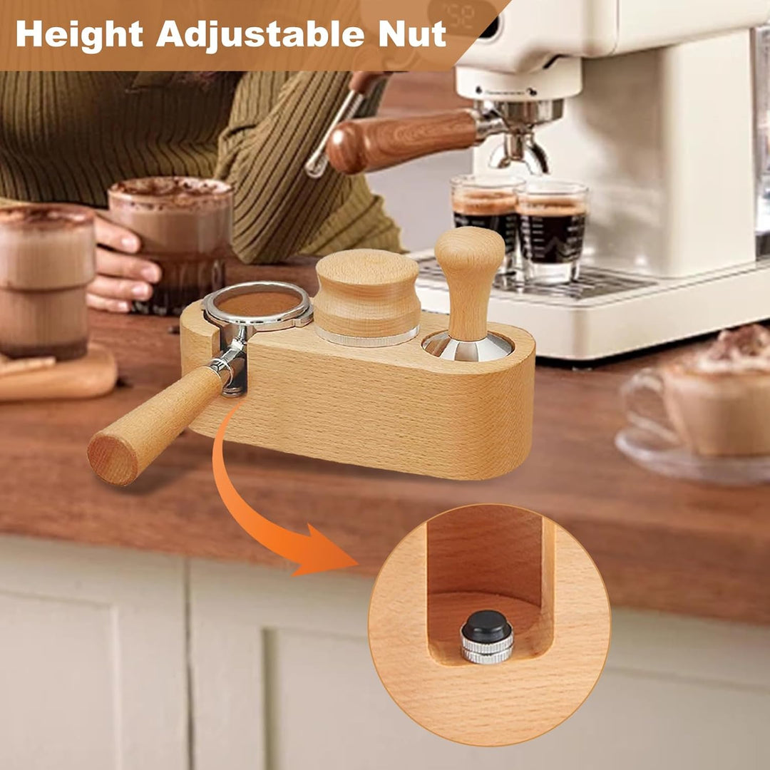 Tamperstation, Espresso Tamper Station, Tamping Station, Kaffee Tamper mit Distributor und Portafilt