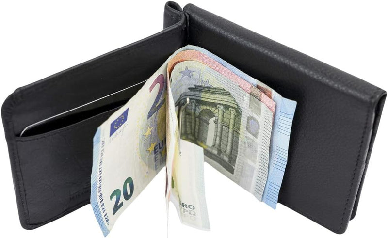 LEAS Dollar Clip mit Kleingeldfach und RFID Schutz Geldscheinklammer flach Geldklammer Money Clip ex