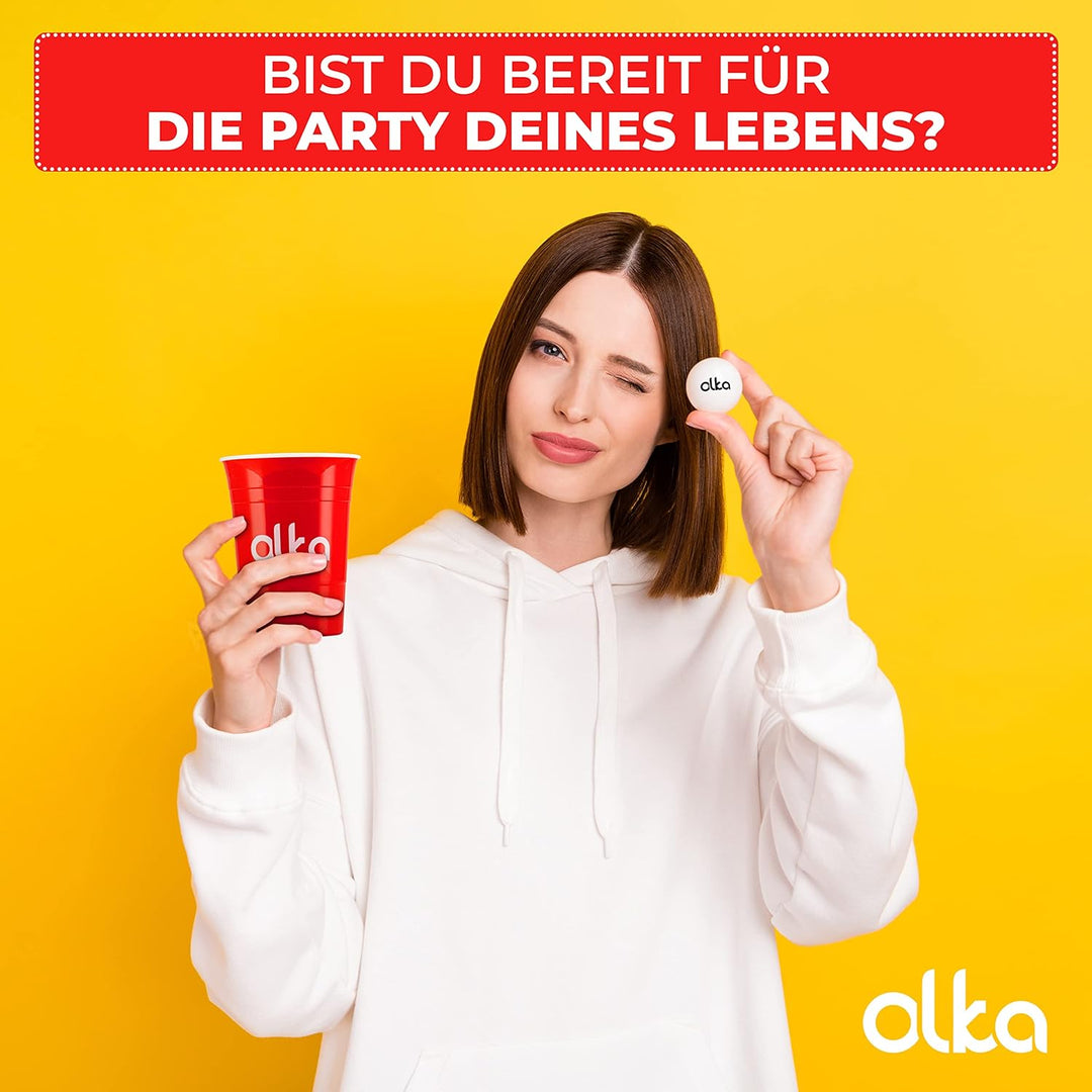 OLKA Hartplastik Partybecher in Premiumqualität | 20 Extra stabile und wiederverwendbare Redcups &amp; 3