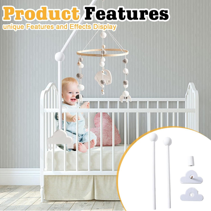 Baby Mobile Halterung Holz Weiss Wolken: Nizirioo Mobile Halterung Babybett Klingelhalterung mobile