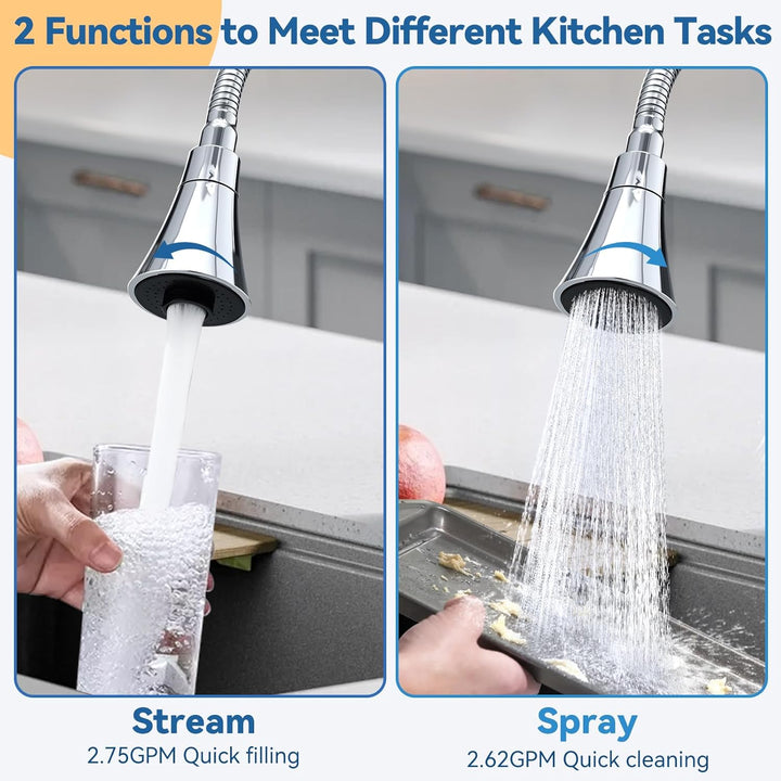 Wasserhahn Küche, Küchenarmatur 360° Schwenkbar, Küchenarmaturen Zwei Sprühfunktionen, Spülarmaturen