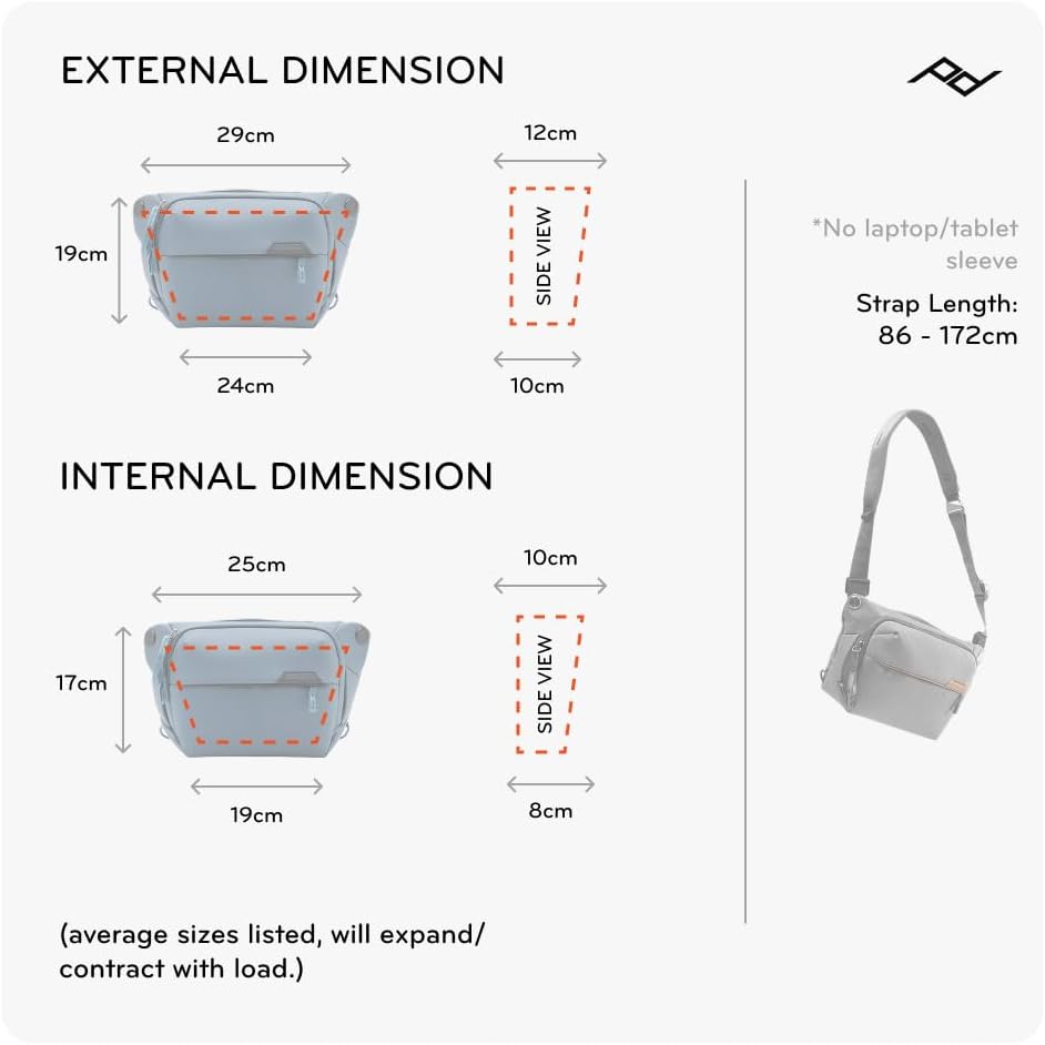 Peak Design Everyday Sling 3L, 6L und 10L, Kelp, 3L, Sling Bag