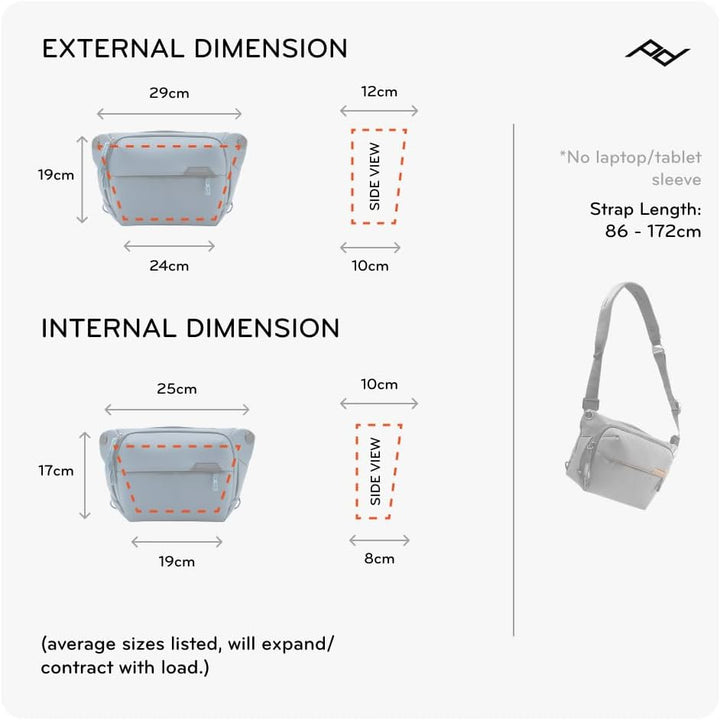 Peak Design Everyday Sling 3L, 6L und 10L, Kelp, 3L, Sling Bag