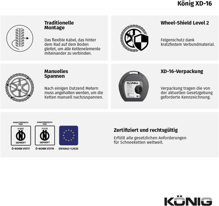 KÖNIG XD-16 265 - Schneeketten, XD-16 265