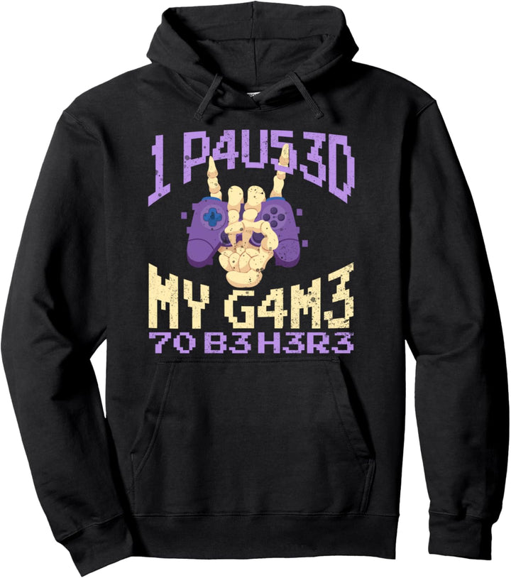 I Paused My Game To Be Here Konsolenspieler Leet Controller Pullover Hoodie