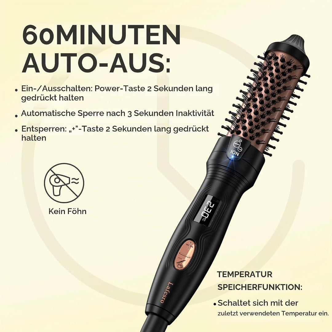 Thermobürste, MINI Thermal Brush, 27mm Heisse Bürste für Blowout-Effekt, Tourmalin-Keramik-Ion-Locke