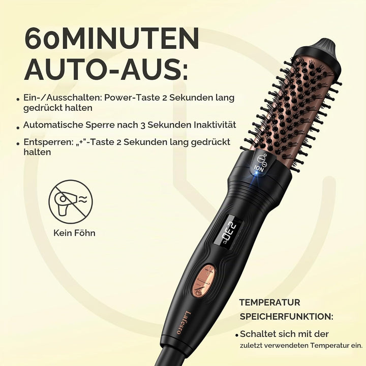 Thermobürste, MINI Thermal Brush, 27mm Heisse Bürste für Blowout-Effekt, Tourmalin-Keramik-Ion-Locke