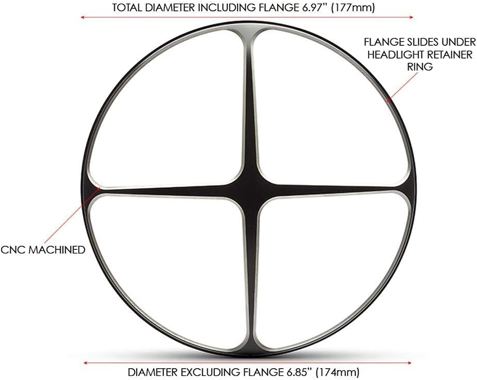 Alchemy Parts Motorrad Scheinwerfer Abdeckung 7" Zoll Schutz Scrambler Projekt Retro - Cross Design