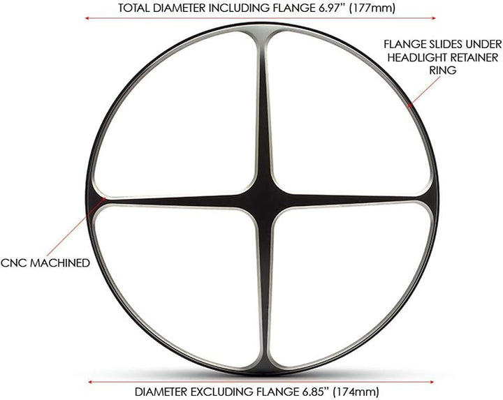 Alchemy Parts Motorrad Scheinwerfer Abdeckung 7" Zoll Schutz Scrambler Projekt Retro - Cross Design