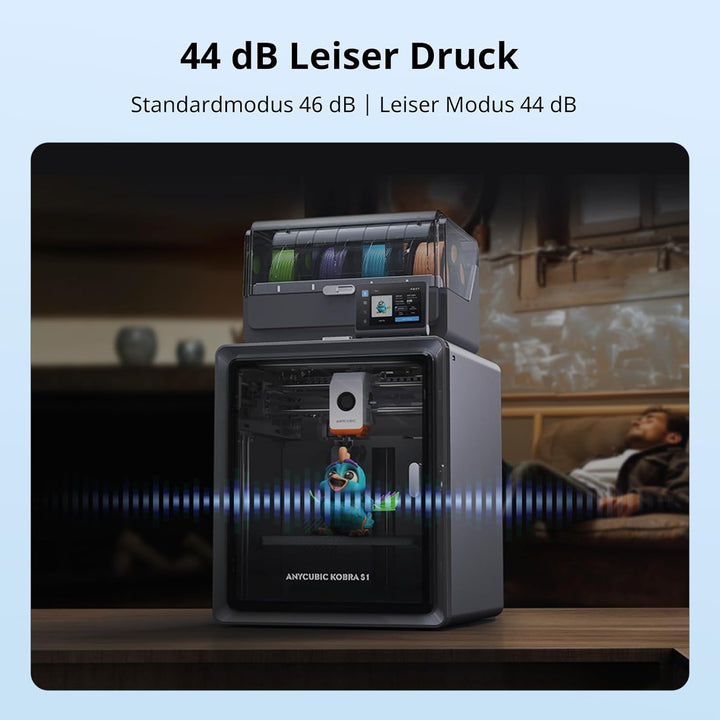 Anycubic Kobra S1 Combo 3D-Drucker Mehrfarbig, Geschlossene CoreXY-Struktur, 600 mm/s Schnelles Druc