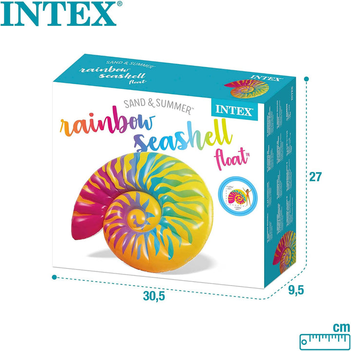 Intex 58791EU - Aufblasbare Luftmatratze Muschel, Vinyl, Mehrfarbig, 157x127x25 cm