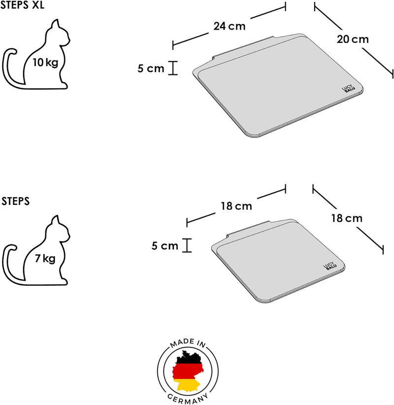 LucyBalu® Katzentreppe Wand Innen & Aussen 3er Set | Kletterwand für Katzen | Wandpark für Katzen bi